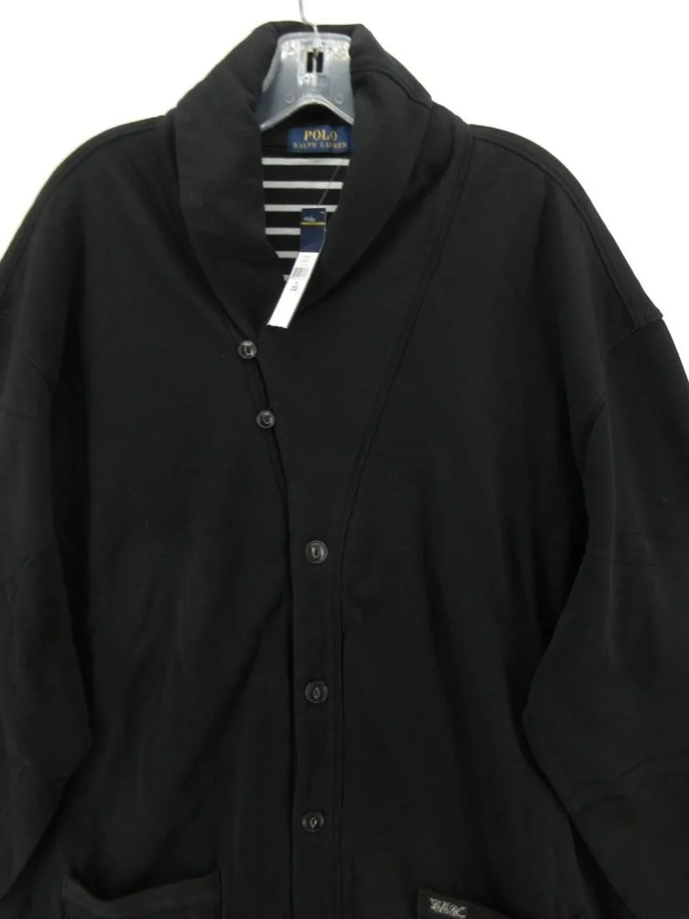 Polo Ralph Lauren Sweater 2XB Big Cardigan Shawl Collar Striped Lined
